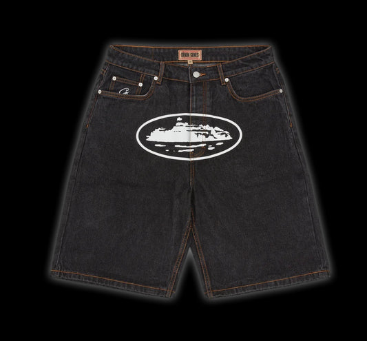 Corteiz Alcatraz Baggy Jean Shorts 40