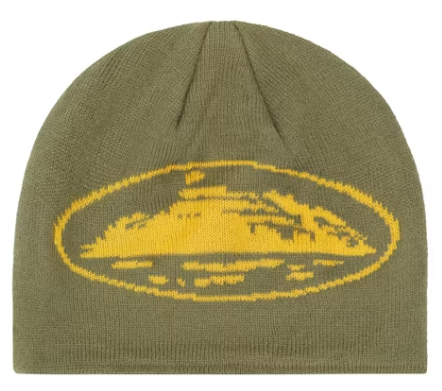 Corteiz Alcatraz Skully Khaki Green/Yellow