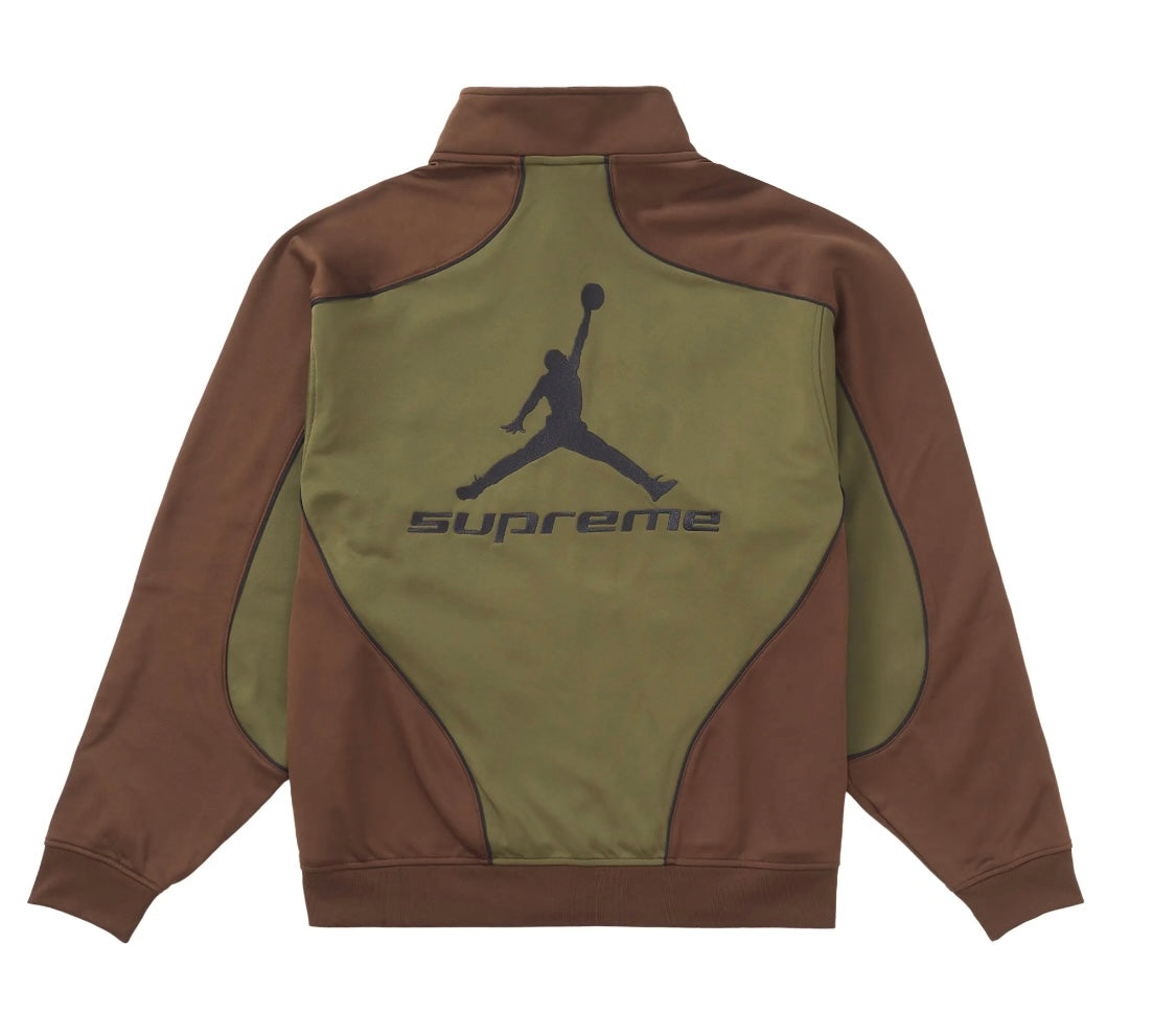 Supreme x Jordan Tricot Track Jacket Olive G