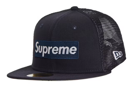 Supreme Box Logo Mesh Back New Era Hat Navy 7 1/2