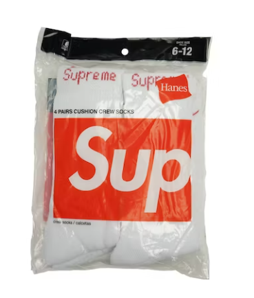 Meias Supreme Hanes (4 Pack) Vermelha Branca